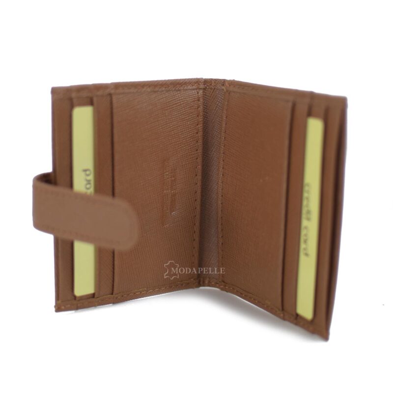 Leather card holder in tan color