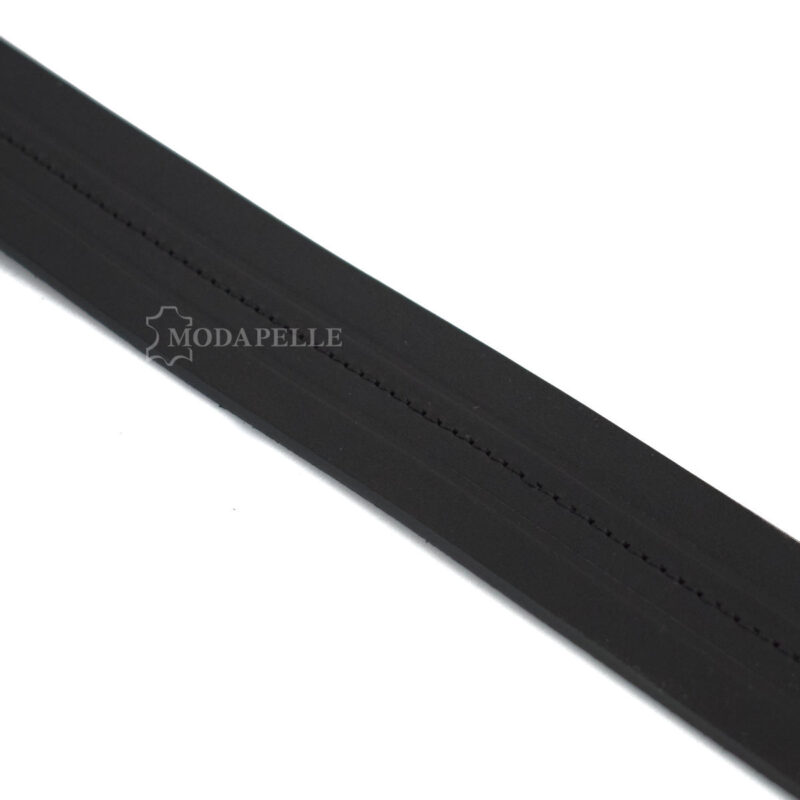 Leather belt in black color, made in Italy - Modapelle