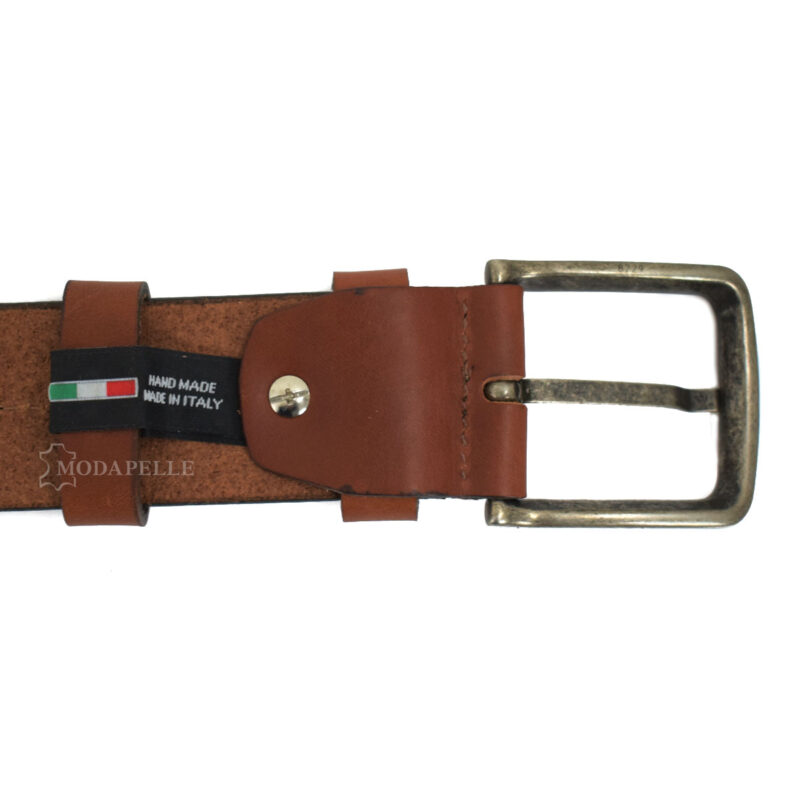 leather belt in brown color, made in Italy - Modapelle