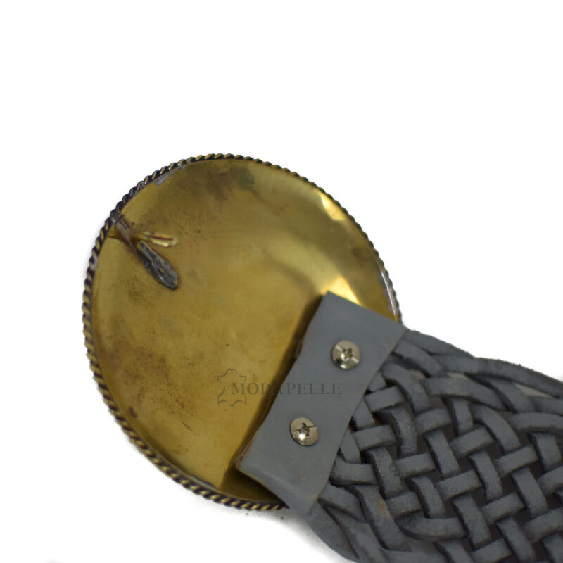 Cintura intrecciata in pelle mpb 82404 grigio