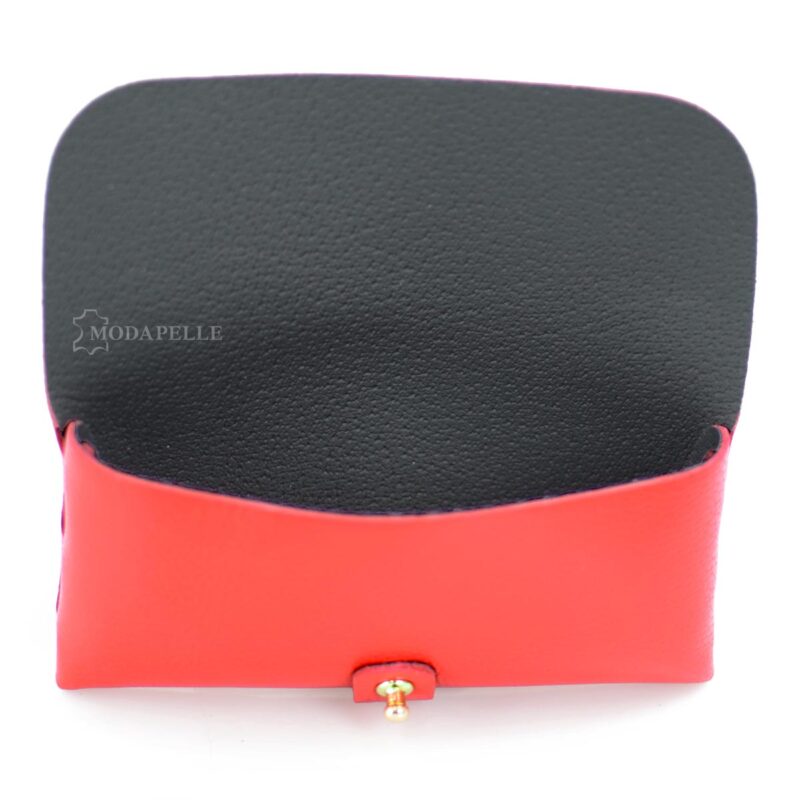Leather glasses case in red color