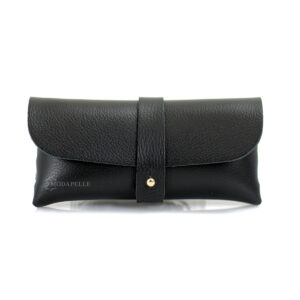 Leather glasses case in black color