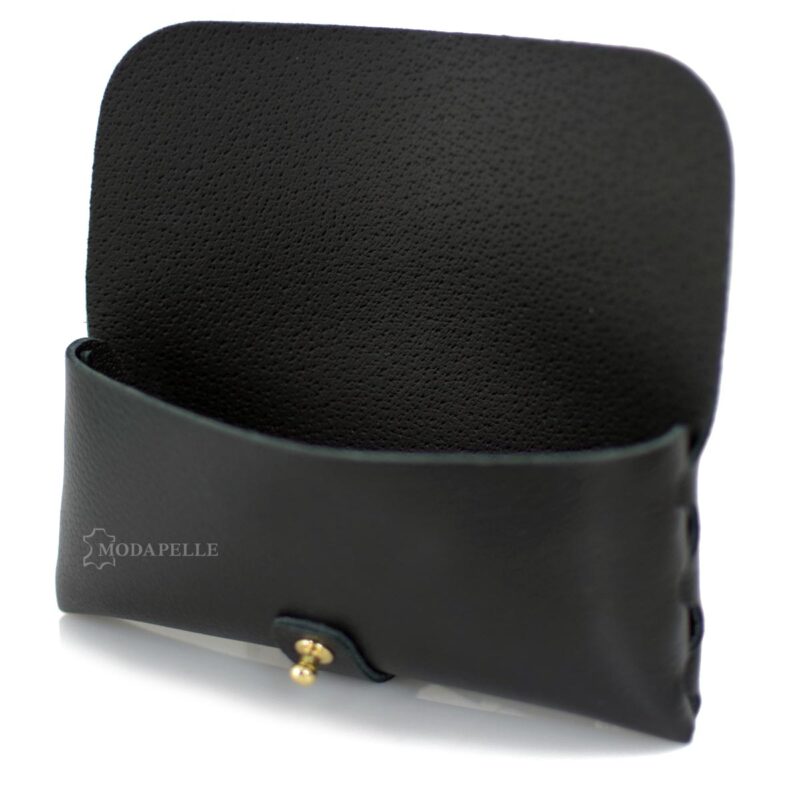 Leather glasses case in black color