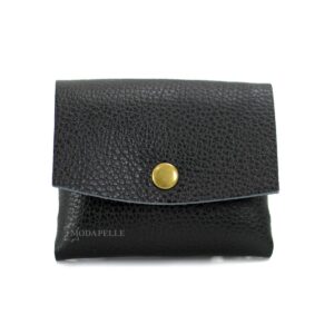 Leather coin pouch in black color