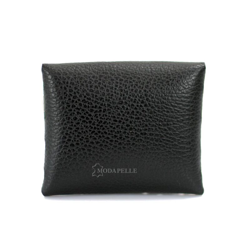 Leather coin pouch in black color