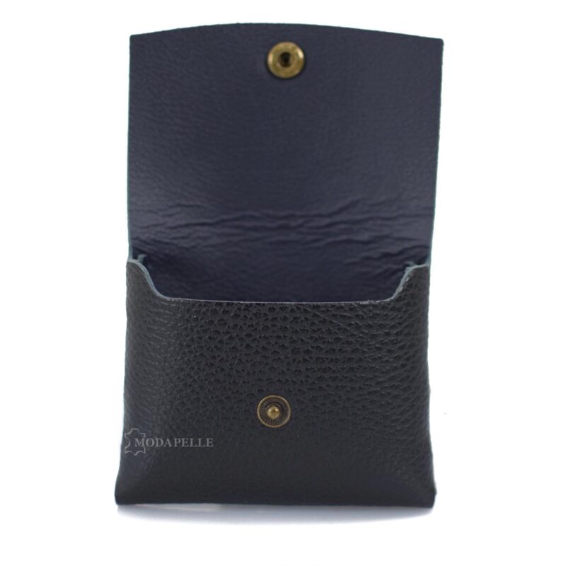 Leather coin pouch in black color