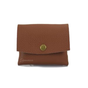 Leather coin pouch in tan color
