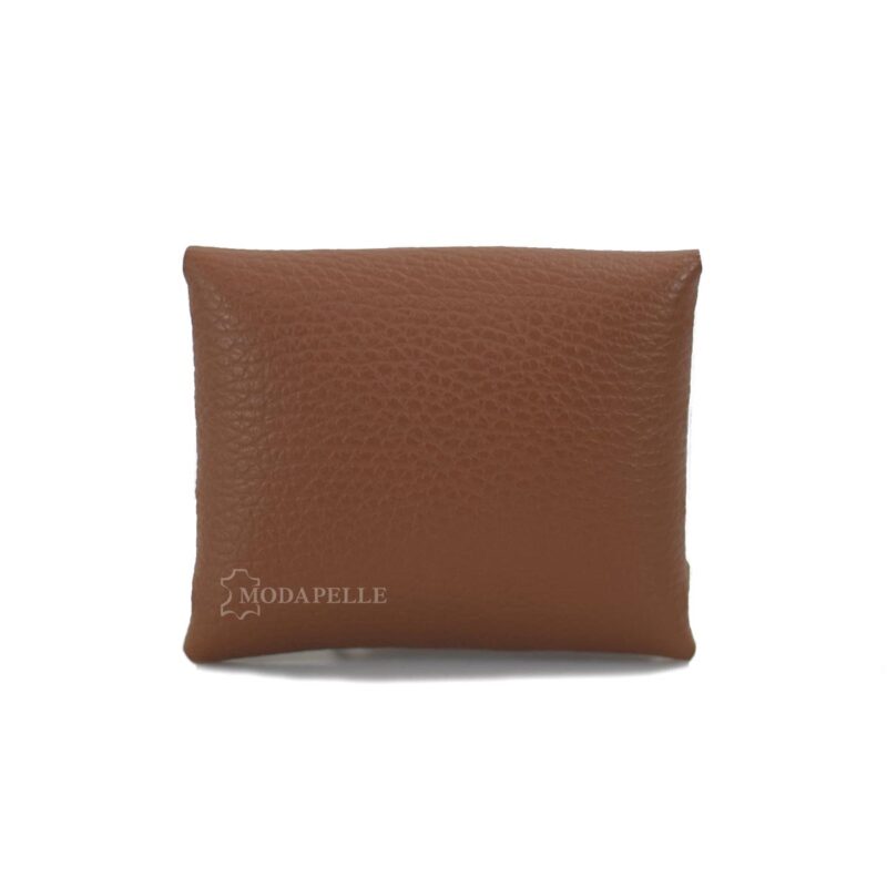 Leather coin pouch in tan color