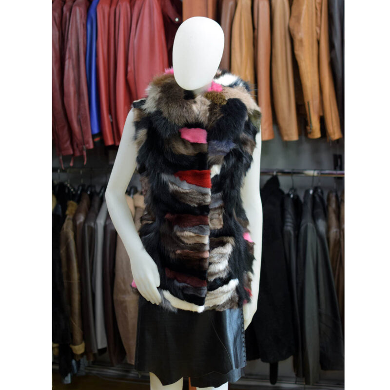 Γούνινο Γιλέκο fox multicolor