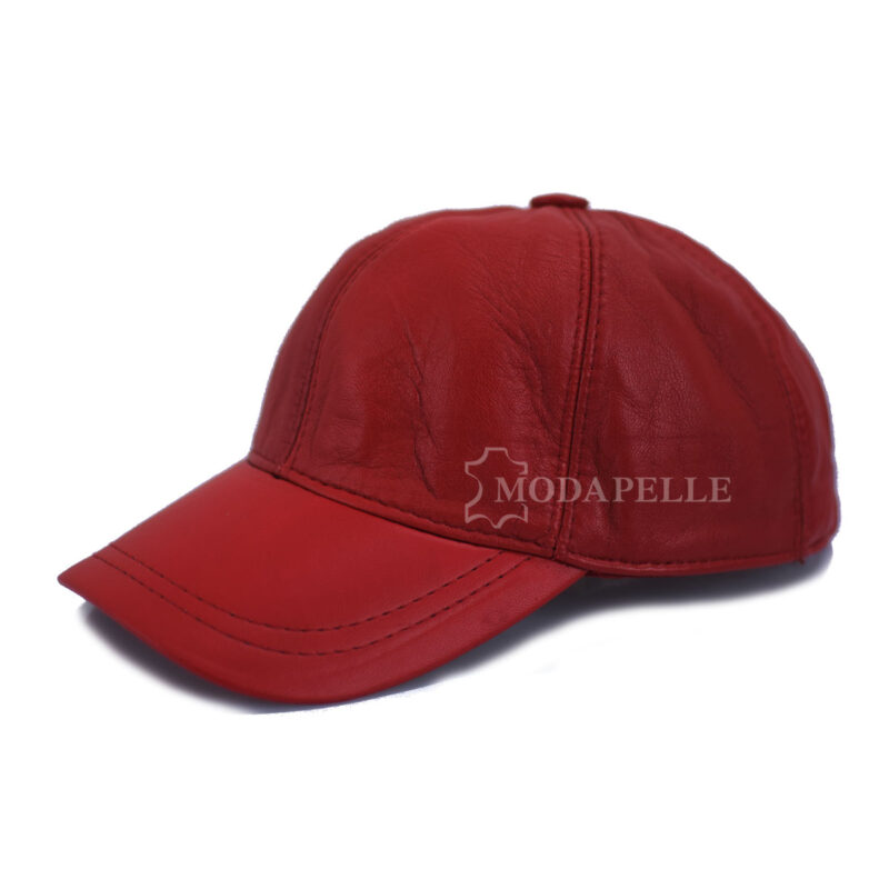 Δερμάτινο καπέλο τζόκεϊ κόκκινο