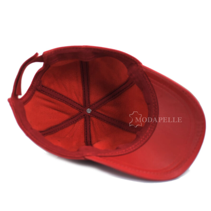 Δερμάτινο καπέλο τζόκεϊ κόκκινο