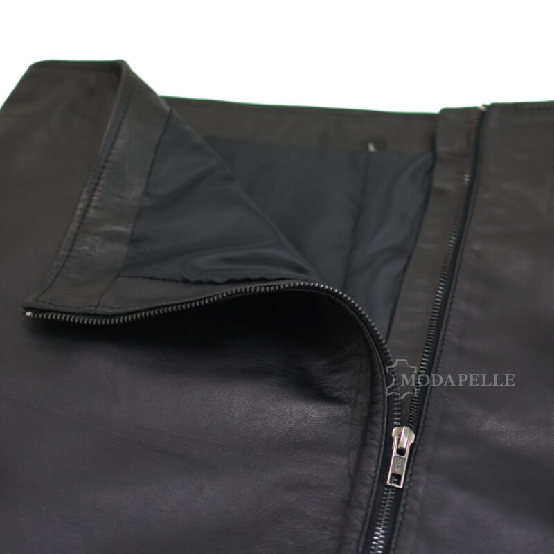 Δερμάτινη φούστα σε χρώμα μαύρο