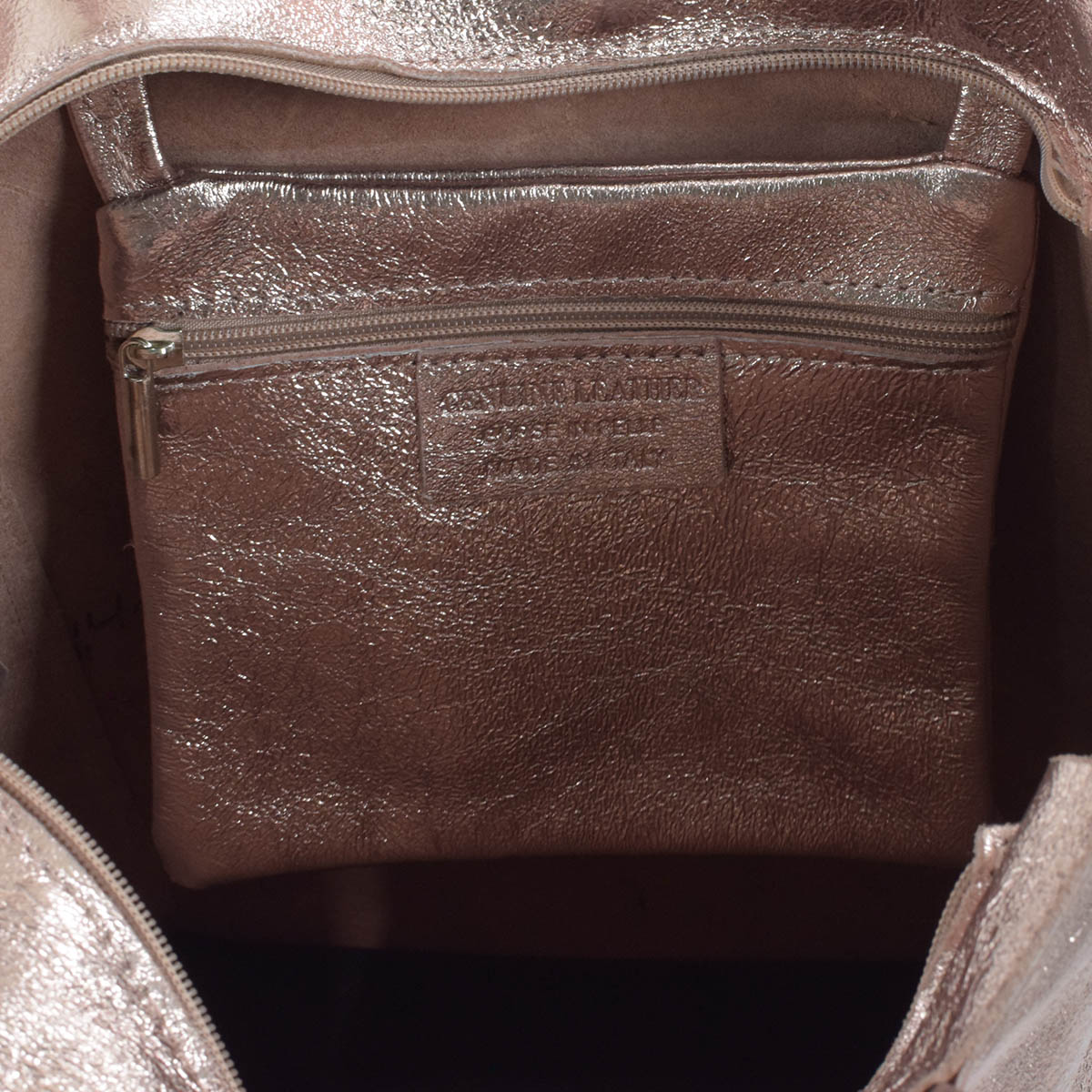δερμάτινη τσάντα σε χρώμα ροζ - made in Italy